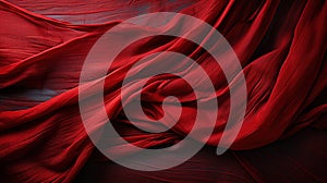 Digital Art of RedTextile Transparent Silky Wavy Fabric Background