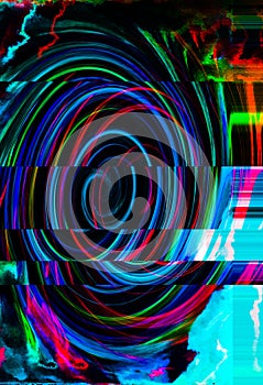 Digital Art Space Neon Color Tornado