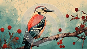 Digital Art Woodpecker With Pop-inspired Realism photo