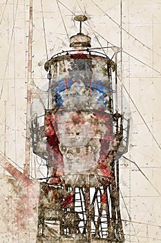 Digital artistic Sketch of a Lightship in Germany