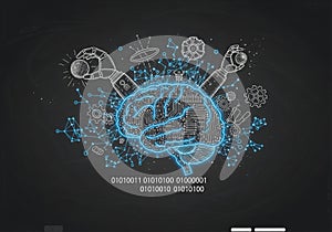 And interconnected nodes, representing artificial intelligence