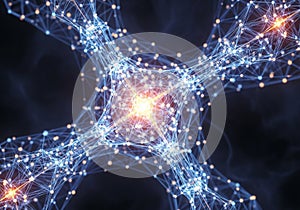 A digital artwork depicting a complex network of interconnected