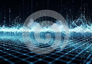 Digital artwork depicting a grid surface