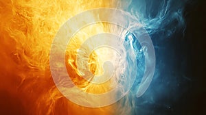 Abstract fire and ice nebulae galaxy cosmic background wallpaper design space