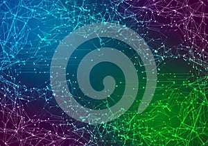 Digital artwork features a complex network of interconnected