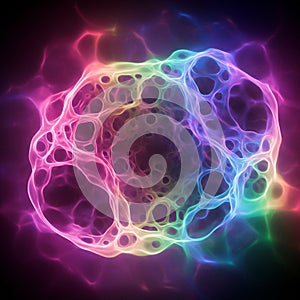 A digital artwork featuring an array of digitally created flowers with vibrant petals in