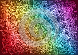 Digital artwork featuring an array of interconnected lines and