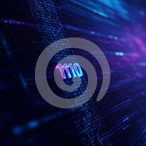 A digital artwork featuring the binary number 