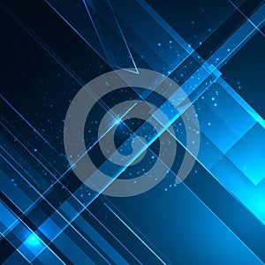 Digital artwork featuring intersecting translucent blue lines