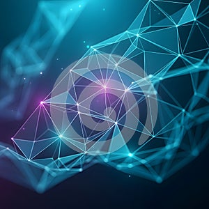 A digital artwork featuring a network of interconnected