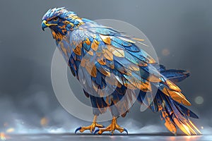 Digital artwork of hawk / bird of prey illustration, high quality, high resolution photo