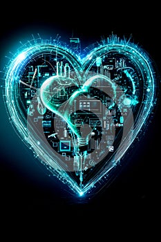 A heart shaped light bulb in the shape of a heart