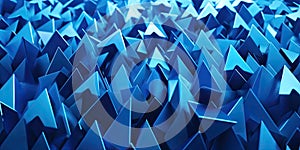 Digital Ascent: A Surge of Blue Arrows, Composed of Data Streams and Binary Code, Symbolize Progress, Innovation, and the