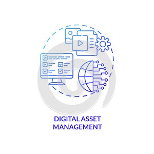 Digital asset management concept icon