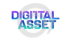 Digital Asset Text Icon for Blockchain and Crypto, vector design Generative AI