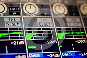 Digital Audio EQ Mixing Desk Display