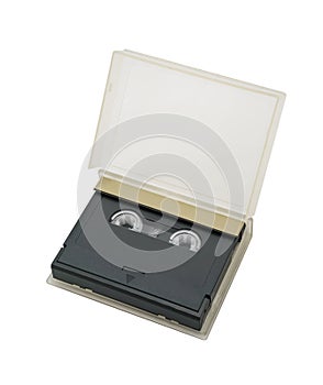 Digital audio tape isolated on white background.