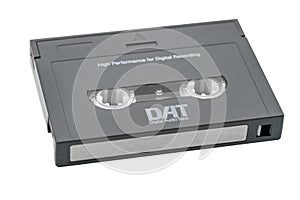 Digital audio tape isolated on white background.