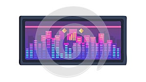 Digital Audio Visualizer: Sound Wave Display Icon, vector design Generative AI