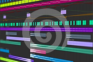 Digital Audio Workstation Interface. MIDI Notes & Samples Arrangement