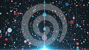 Digital backcircles in black space - modern abstraction, computer generated background, 3D render