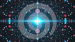 Digital backcircles in black space - modern abstraction, computer generated background, 3D render