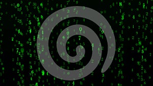 Digital background. Big data. Hacker concept. Abstract matrix. Computer generated many numbers. 3d rendering