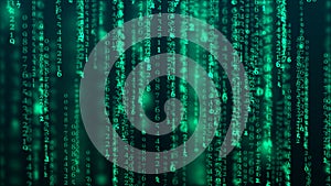 Digital background. Big data. Hacker concept. Abstract matrix. Computer generated many numbers. 3d rendering