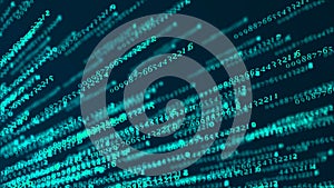Digital background. Big data. Hacker concept. Abstract matrix. Computer generated many numbers. 3d rendering