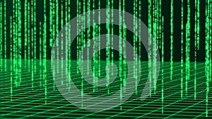 Digital background. Big data. Hacker concept. Abstract matrix. Computer generated many numbers. 3D rendering