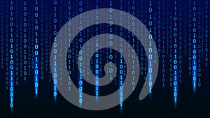 Digital background. Big data. Hacker concept. Abstract matrix. Computer generated many numbers. Vector Illustration
