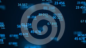 Digital background. Binary computer code. Information code. 3d rendering