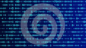 Digital background blue matrix. Matrix background. Binary computer code. Hacker coding concept. 3D rendering