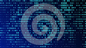 Digital background blue matrix. Matrix background. Binary computer code. Hacker coding concept. 3D rendering