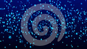Digital background blue matrix. Coding or hacking concept. Abstract data concept. 3d rendering