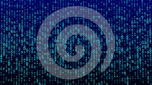 Digital background blue matrix. Coding or hacking concept. Abstract data concept. 3d rendering