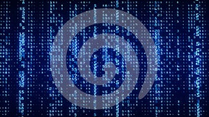 Digital background blue matrix. Coding or hacking concept. Abstract data concept. 3d rendering