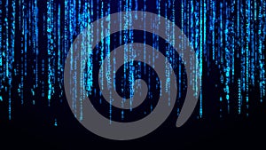 Digital background blue matrix. Coding or hacking concept. Flow of random numbers. 3D rendering