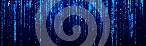 Digital background blue matrix. Coding or hacking concept. Flow of random numbers. 3D rendering