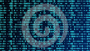 Digital background blue matrix. Matrix background. Binary computer code. Hacker coding concept. 3D rendering