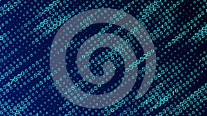 Digital background blue matrix. Matrix background. Binary computer code. Hacker coding concept. 3D rendering.
