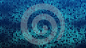 Digital background blue matrix. Matrix background. Binary computer code. Hacker coding concept. 3D rendering