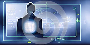 Digital Background Depicting Innovative Technologies in Security Systems, Data Protection Internet Technologies