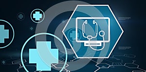 Digital background with emergency sign