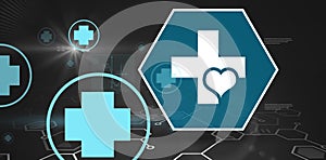 Digital background with emergency sign