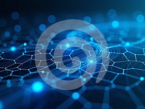 Futuristic Binary Code Background With Abstract Digital Grid And Glowing Data Lines