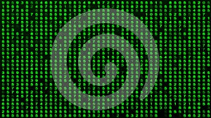 Digital background green matrix. Matrix background. Binary computer code. Hacker coding concept. 3D rendering