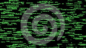 Digital background green matrix. Binary computer code. Hacker concept. 3d rendering