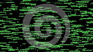 Digital background green matrix. Binary computer code. Hacker concept. 3d rendering