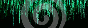 Digital background green matrix. Coding or hacking concept. Flow of random numbers. 3D rendering